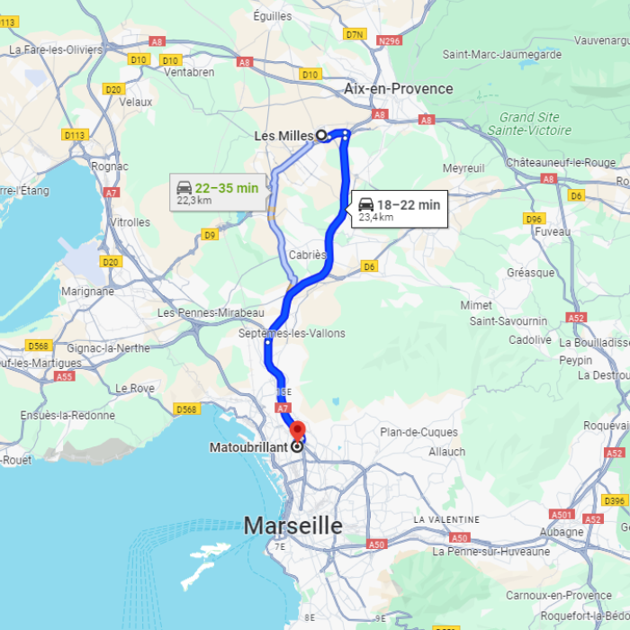 Itinéraire Matoubrillant Les Milles